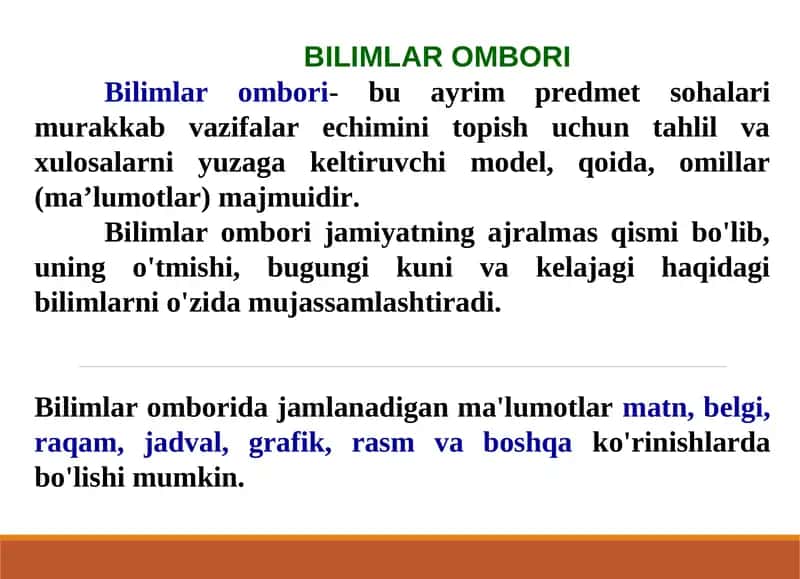 Bilimlar ombori 1