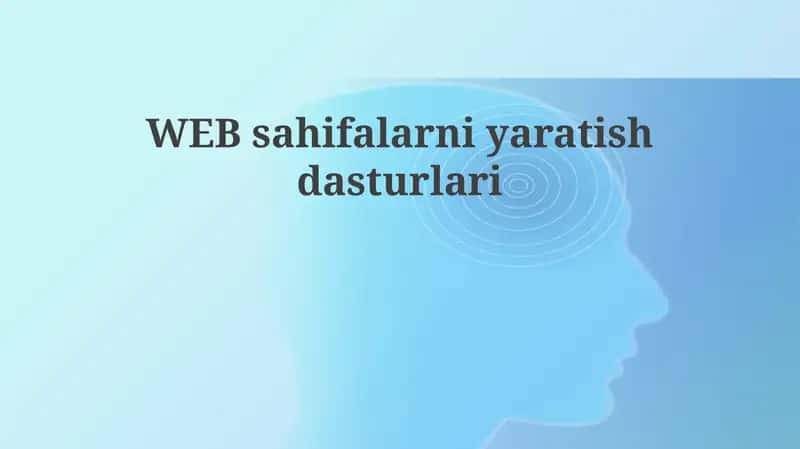 Veb-sahifa yaratish dasturlari 1