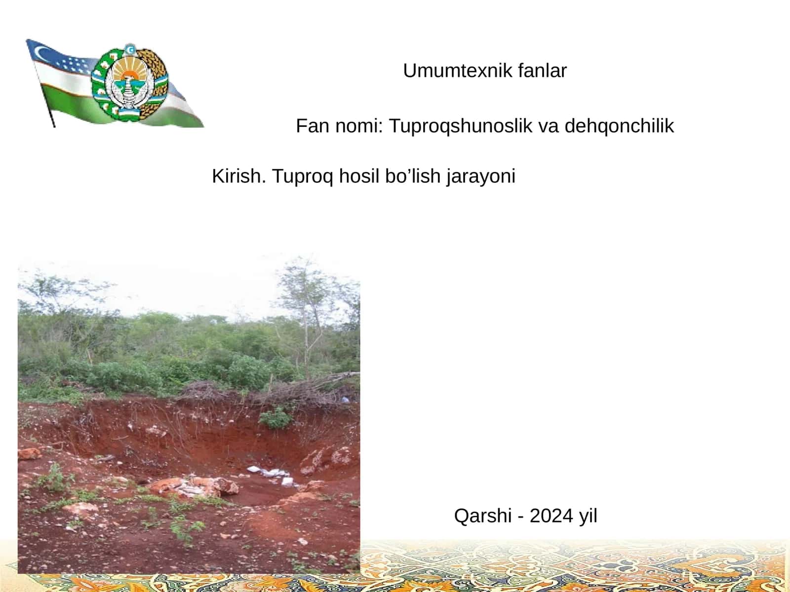 Tuproqshunoslik va dehqonchilik 1