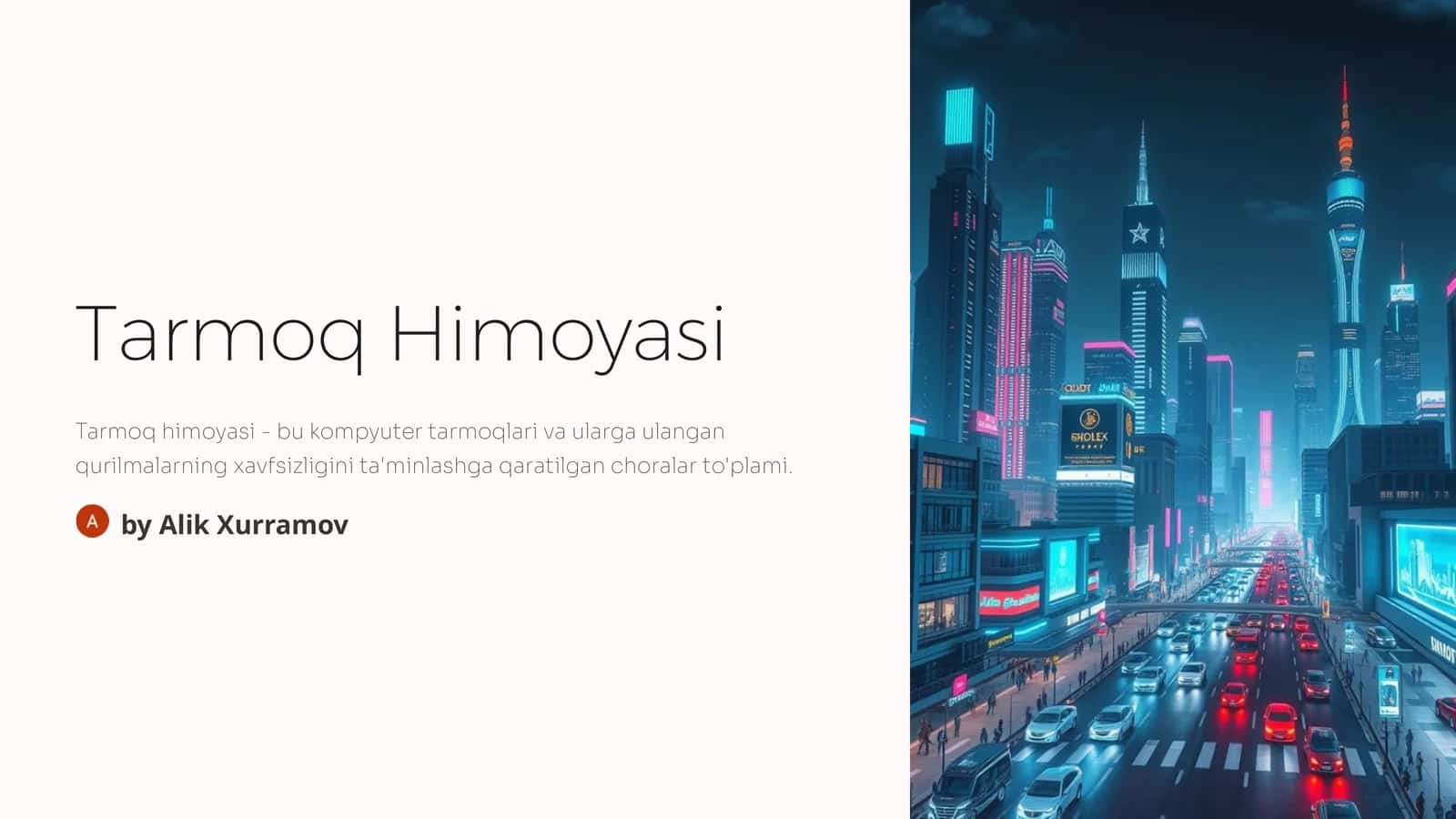 Tarmoq Himoyasi 1