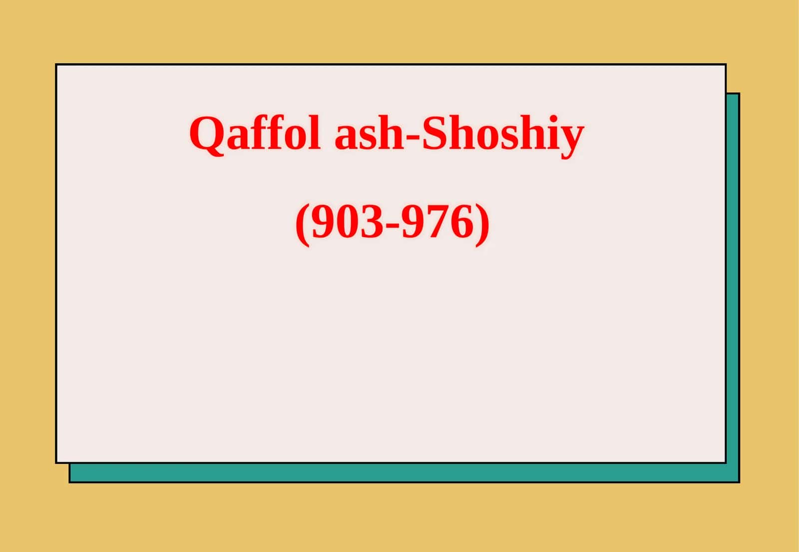 Qaffolash-Shoshiy 1