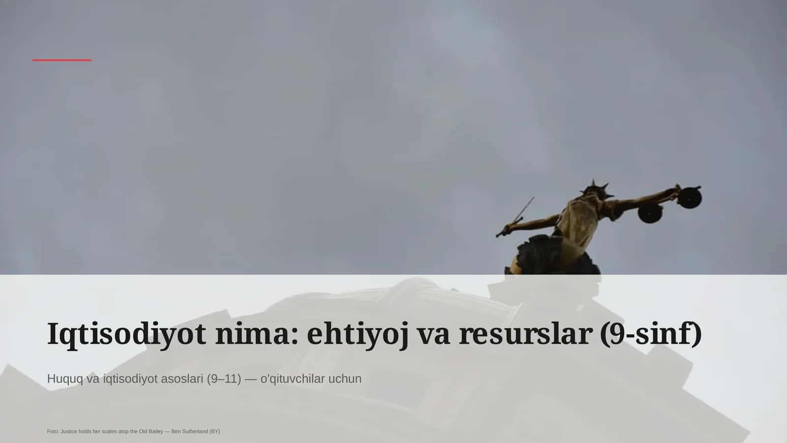 Iqtisodiyot nima: ehtiyoj va resurslar (9-sinf) 1
