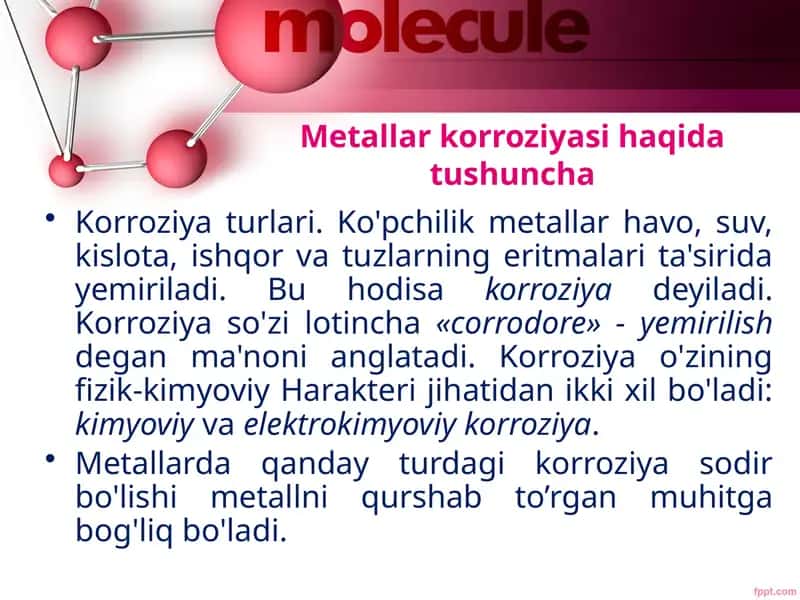 Metallarkorroziyasi haqida tushuncha 1