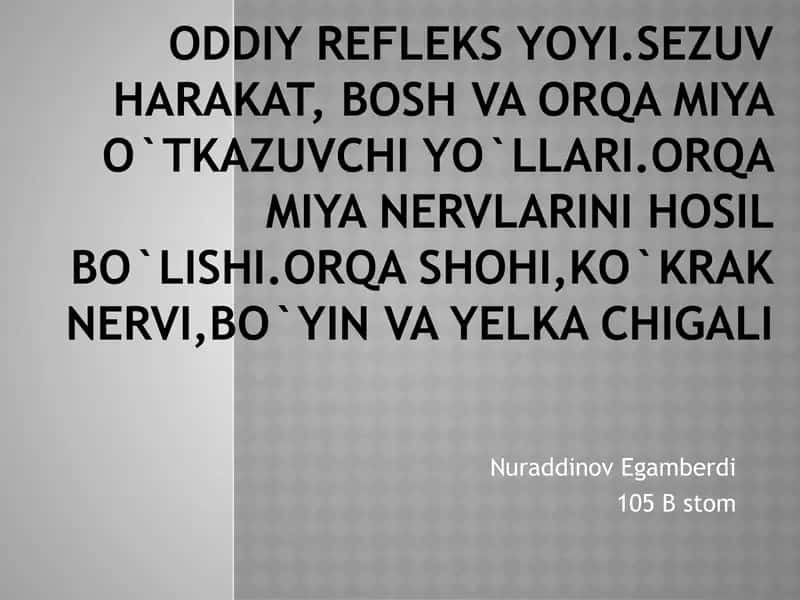 Oddiy refleks 1