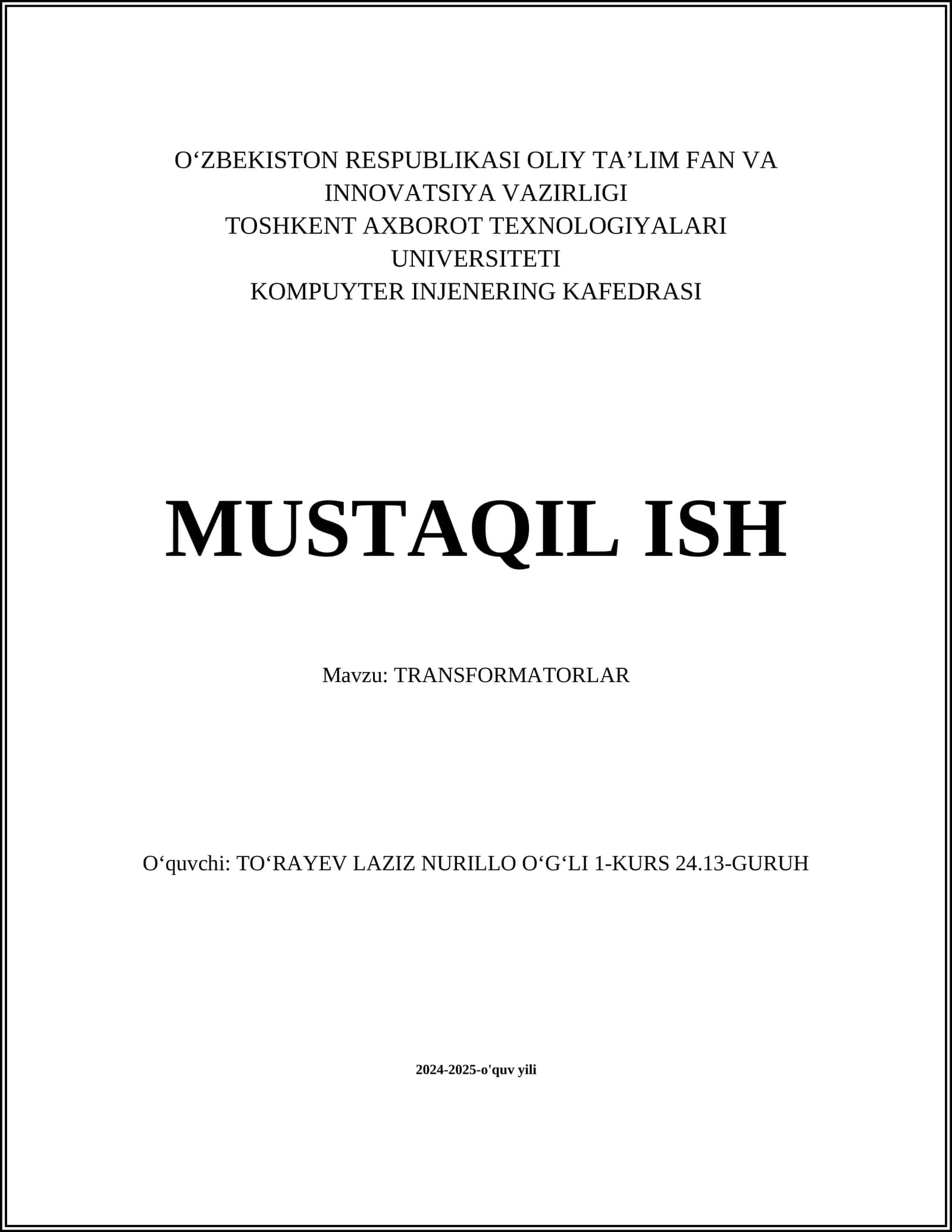 TRANSFORMATORLAR 1