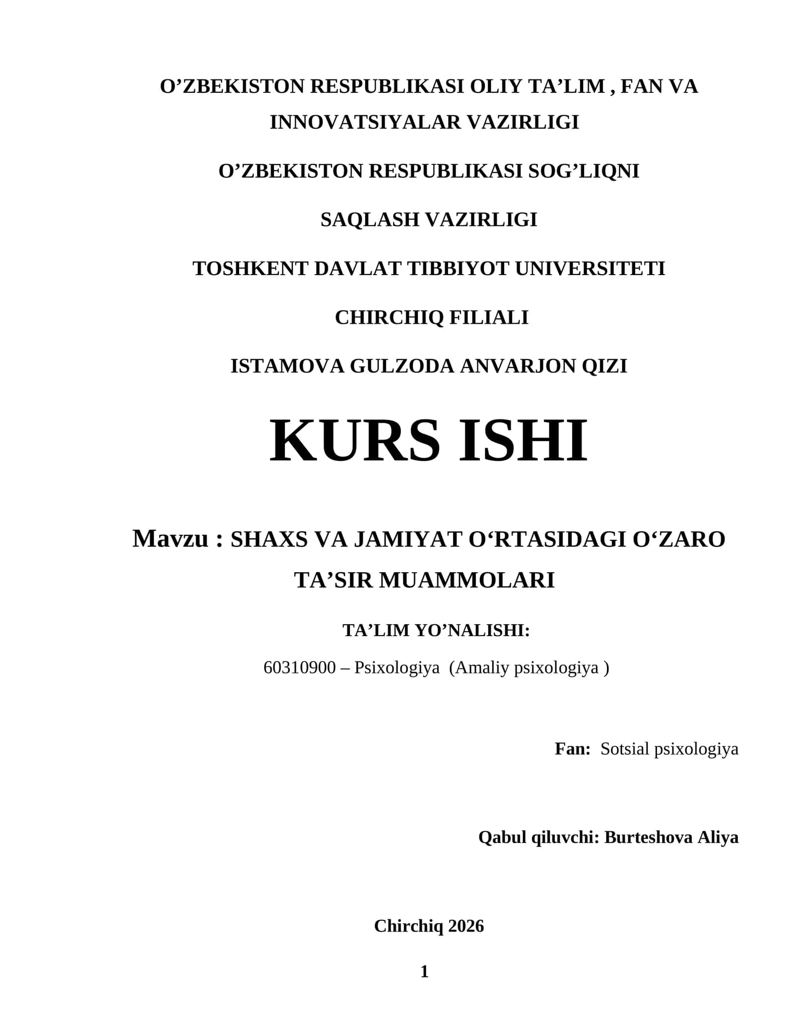 SHAXS VA JAMIYAT O‘RTASIDAGI O‘ZARO TA’SIR MUAMMOLARI 1