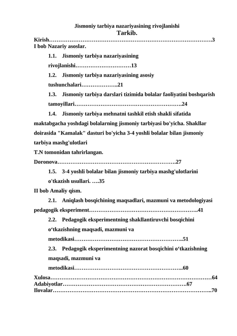 Jismoniy tarbiya nazariyasining rivojlanishi 1