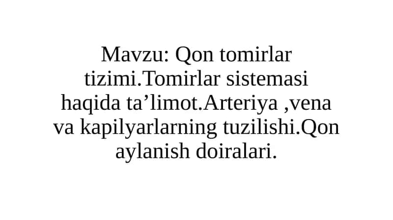 Qon Tomirlar Sistemi 1