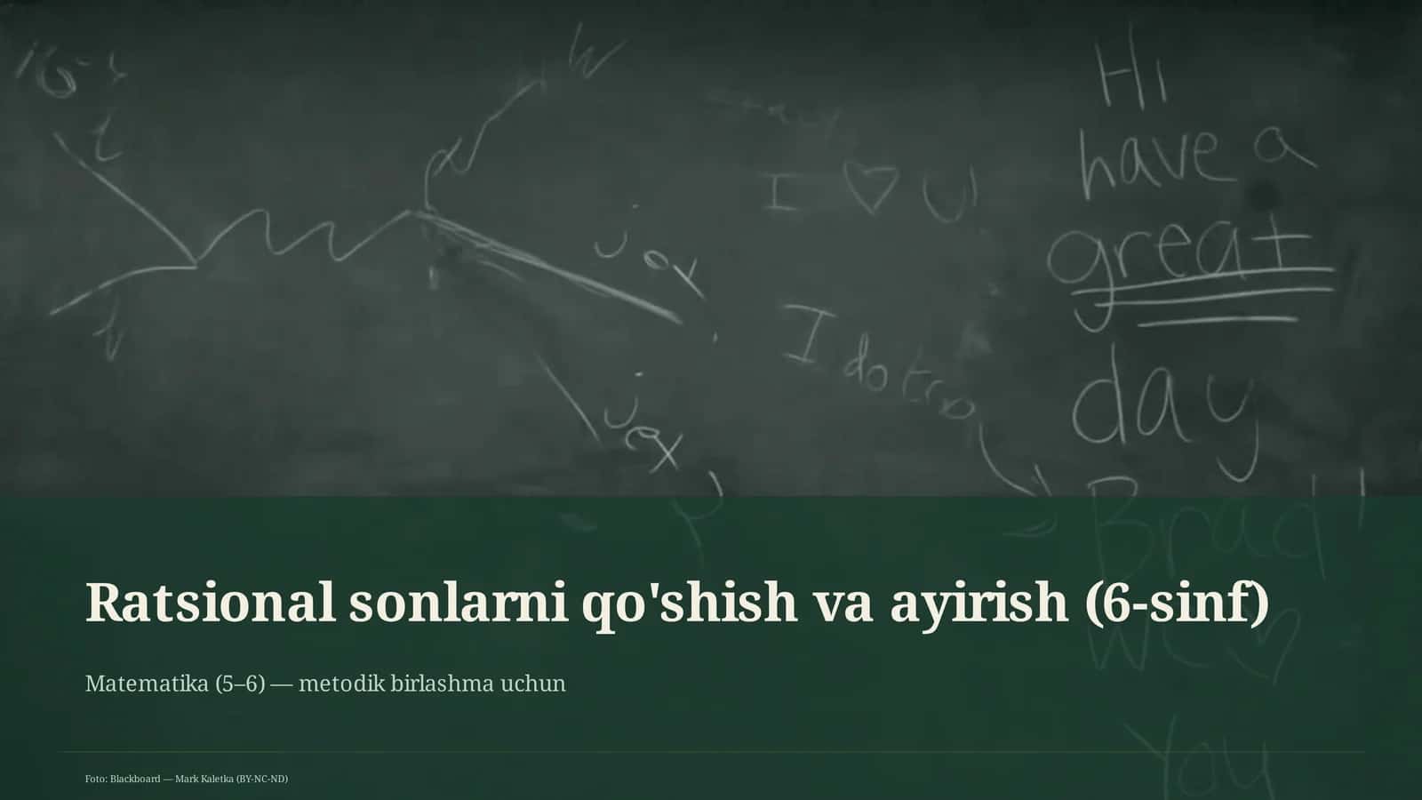Ratsional sonlarni qo'shish va ayirish (6-sinf) 1