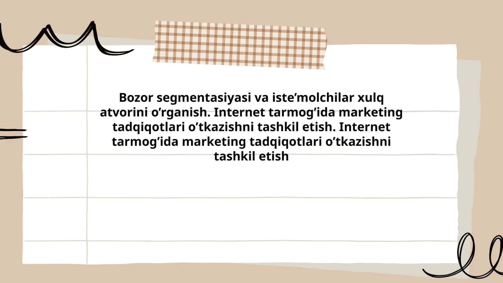 Bozor segmentasiyasi va iste’molchilar xulq atvorini o’rganish 1