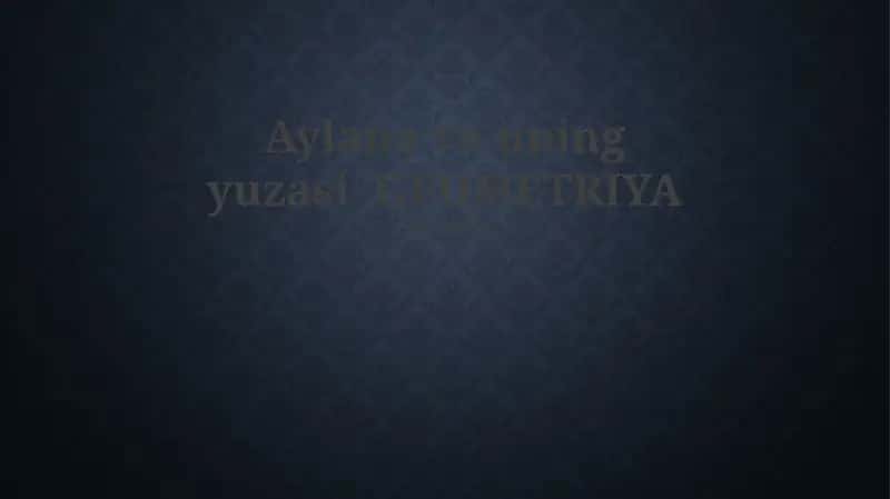 Aylana va uning yuzasi.GEOMETRIYA 1