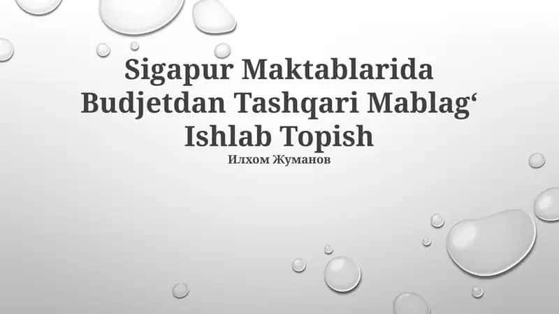 Sigapur Maktablarida Budjetdan Tashqari Mablag‘ Ishlab Topish 1
