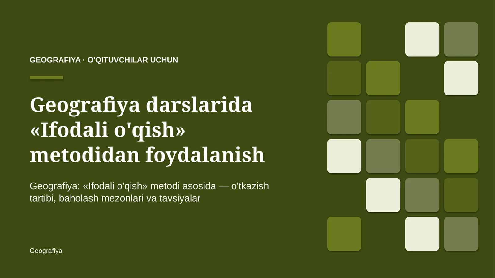 geografiya darslarida ifodali o'qish metodidan foydalanish 9088 1