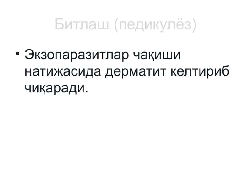 Педикулёз (битлаш) 1