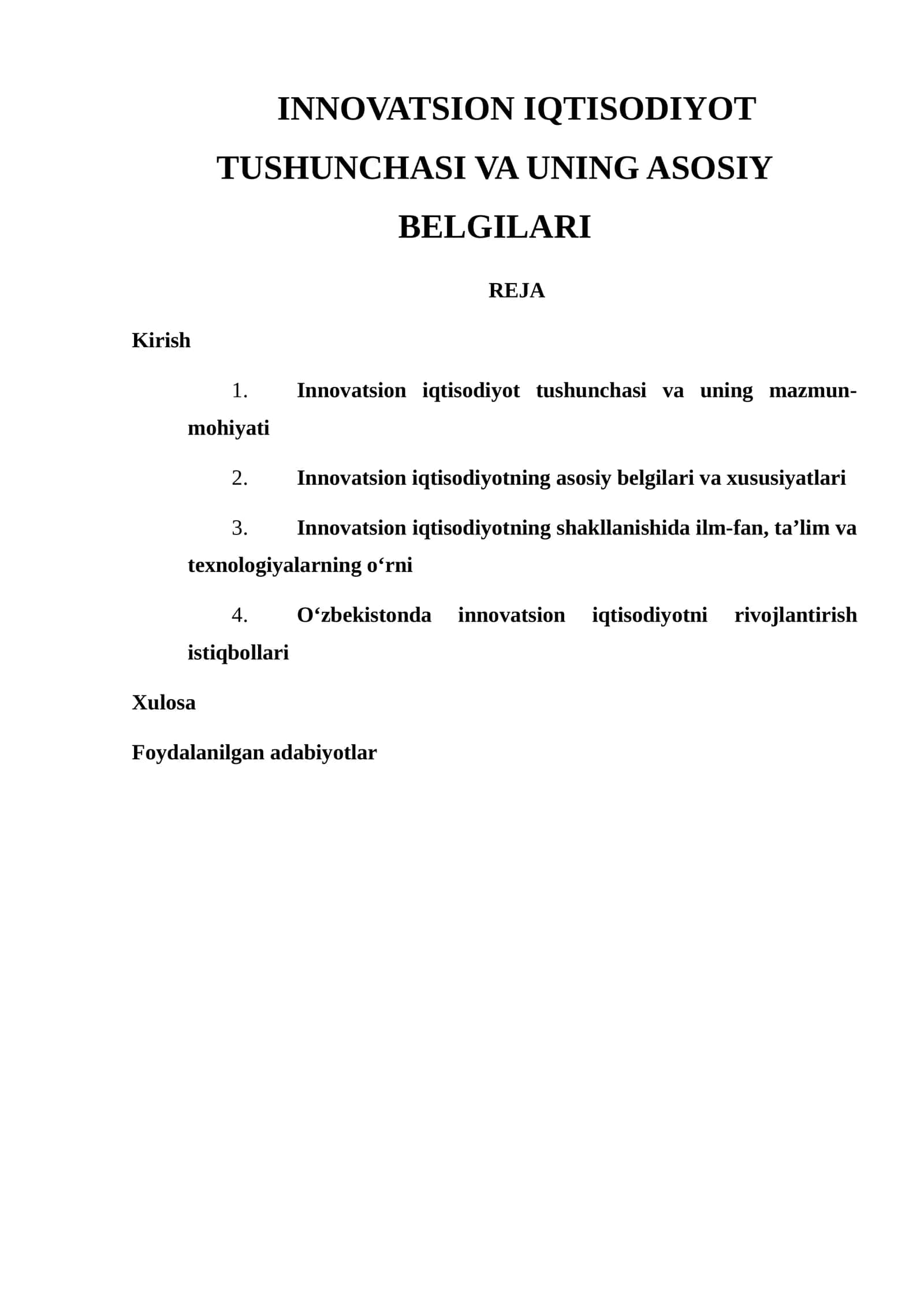 INNOVATSION IQTISODIYOT TUSHUNCHASI VA UNING ASOSIY BELGILARI 1