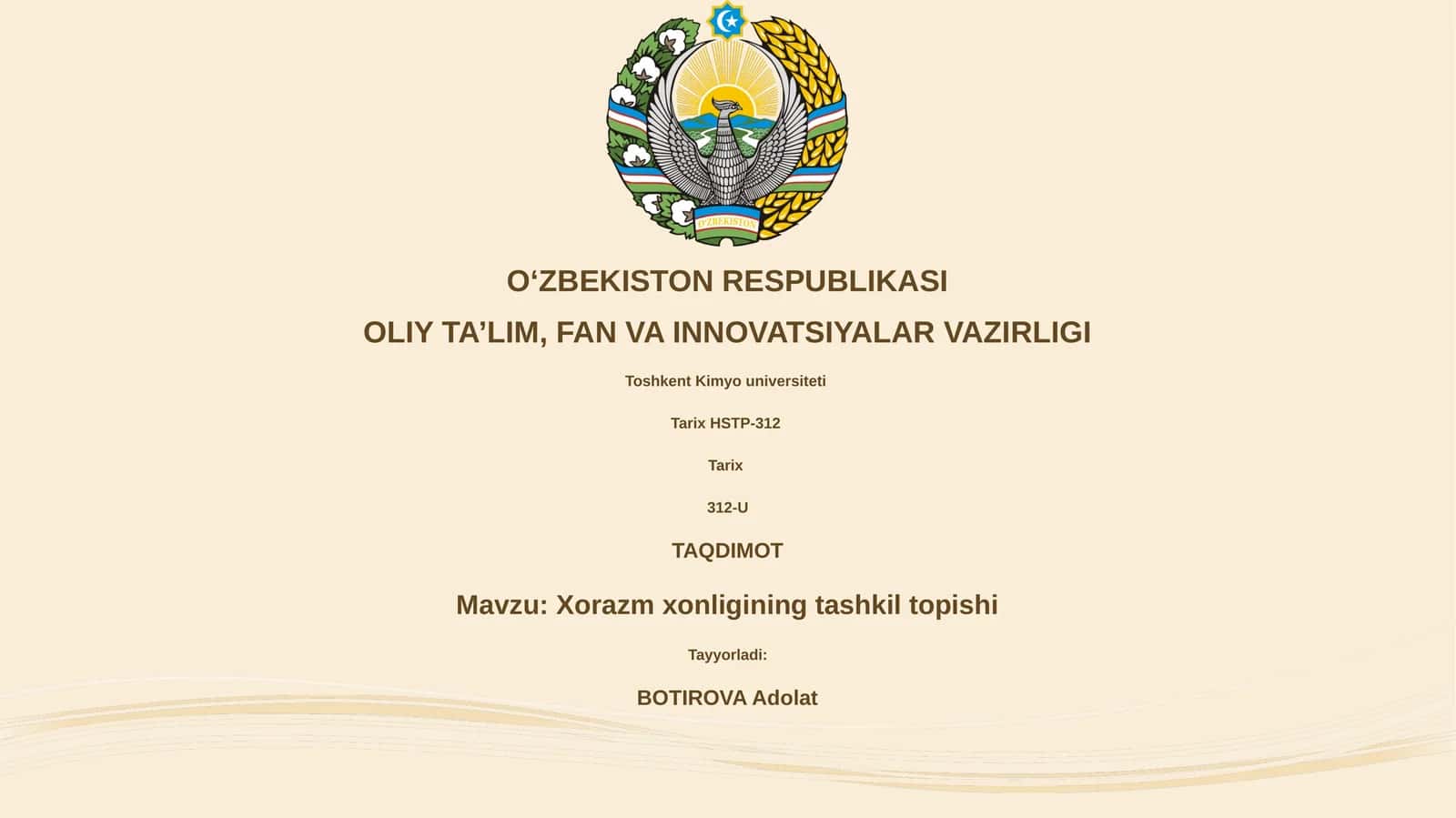 Xorazm xonligining tashkil topishi 1