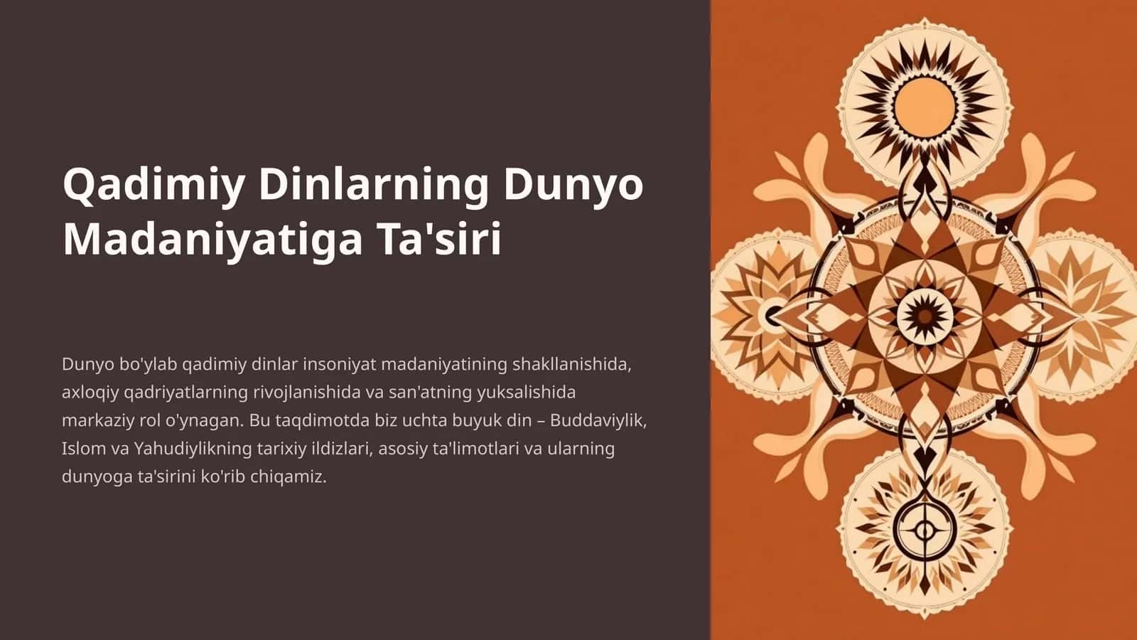 Qadimiy Dinlarning Dunyo Madaniyatiga Ta'siri 1