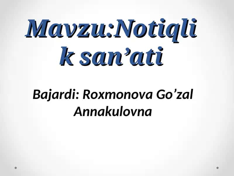 Notiqlik san’ati 1