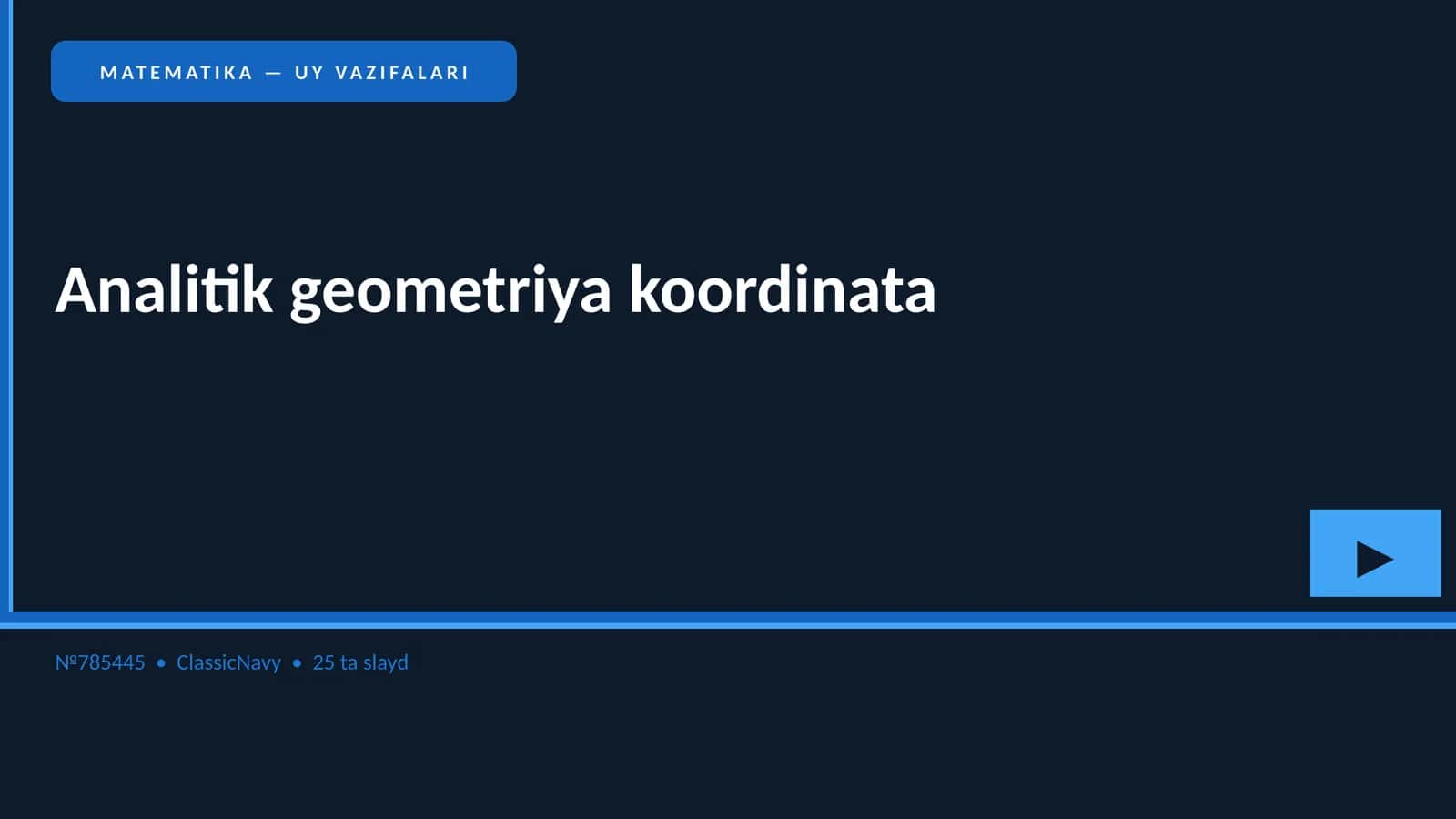 MATEMATIKA — UY VAZIFALARI 1