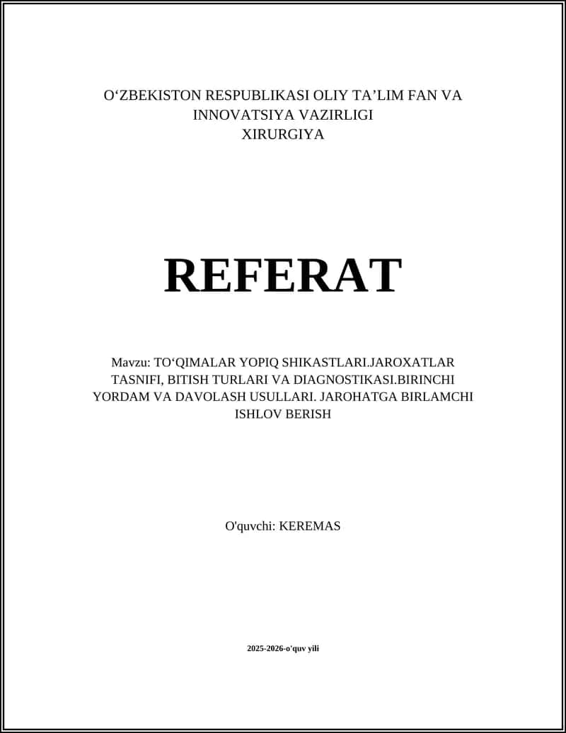 XIRURGIYA REFERAT 1
