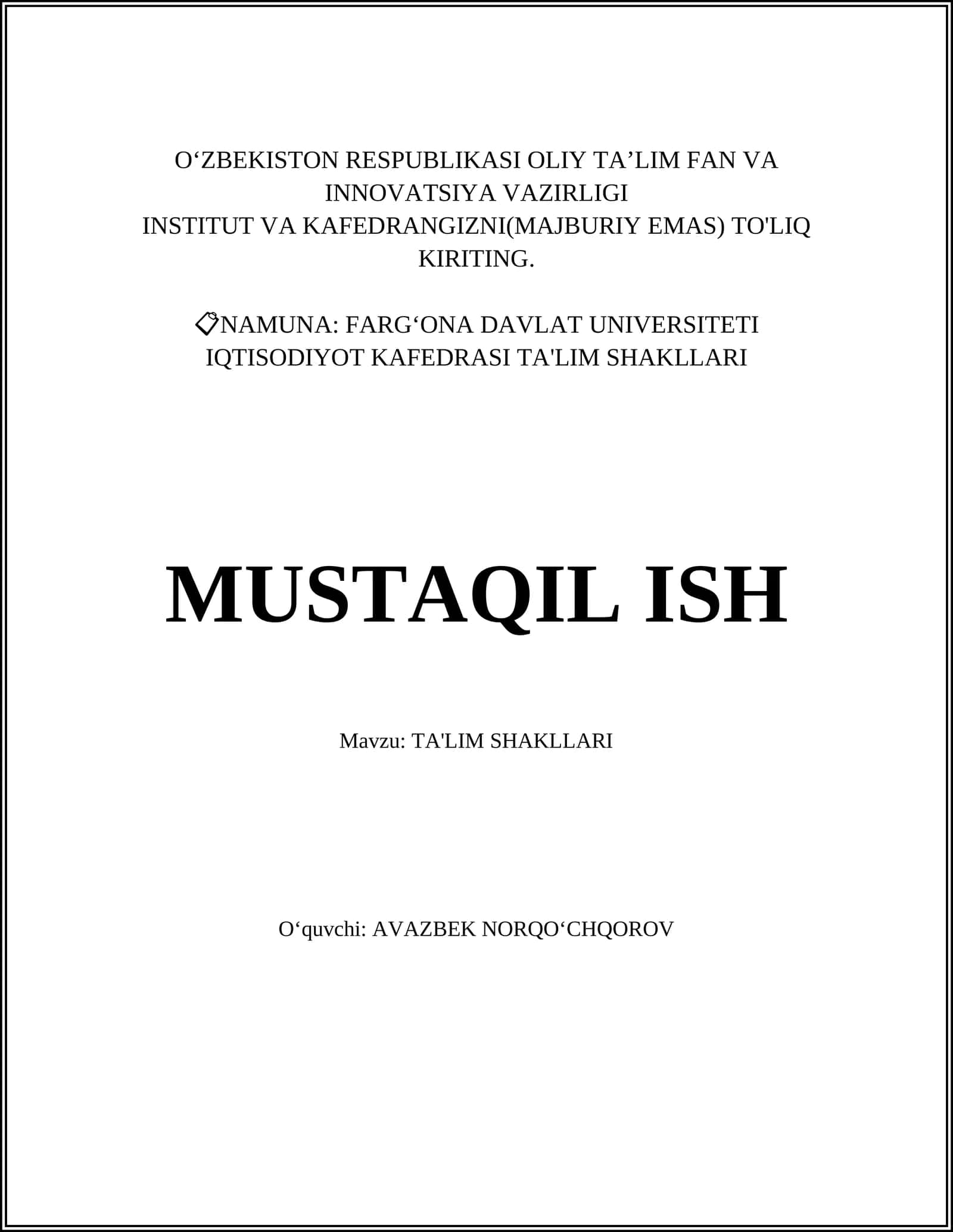 TA'LIM SHAKLLARI 1