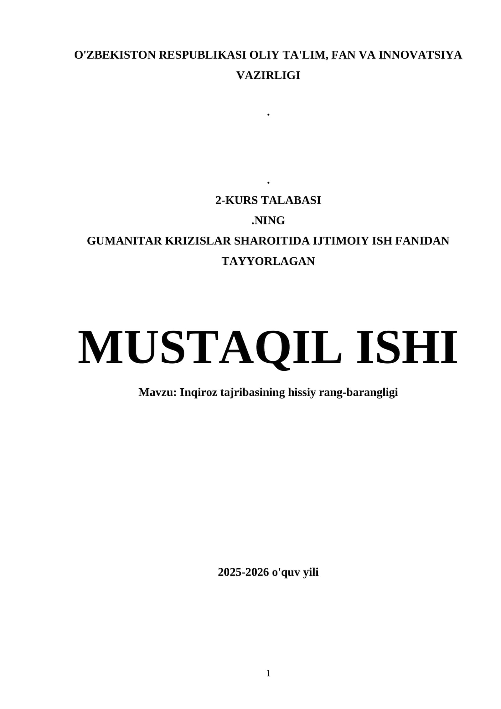 Inqiroz tajribasining hissiy rang-barangligi 1