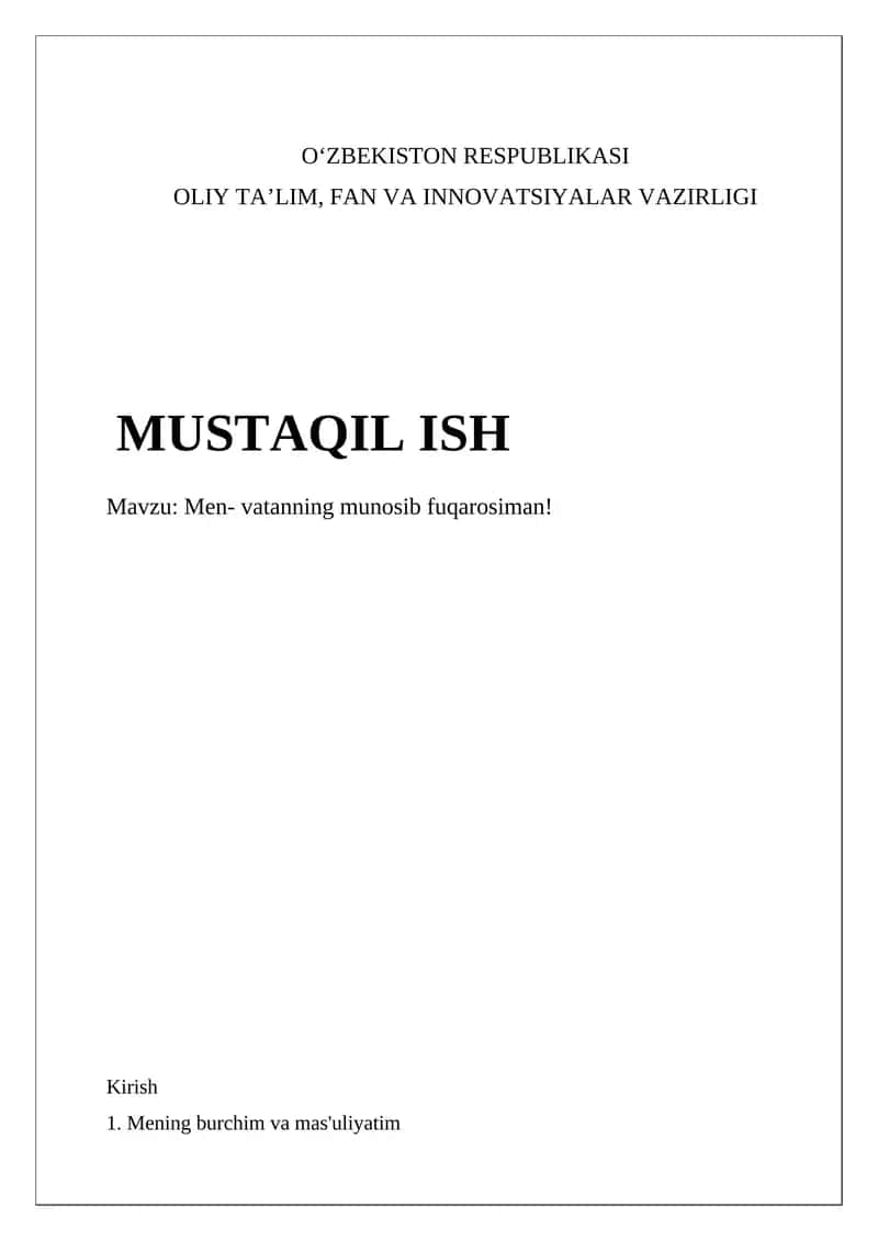 Men- vatanning munosib fuqarosiman! 1