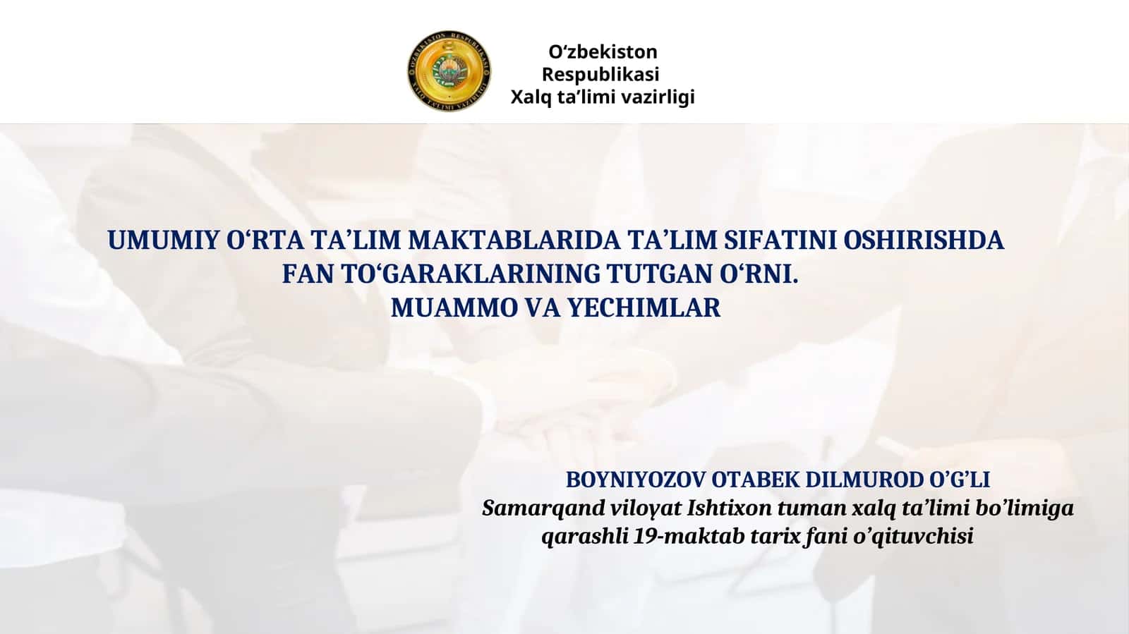 Ta'lim muhitini yaratish 1