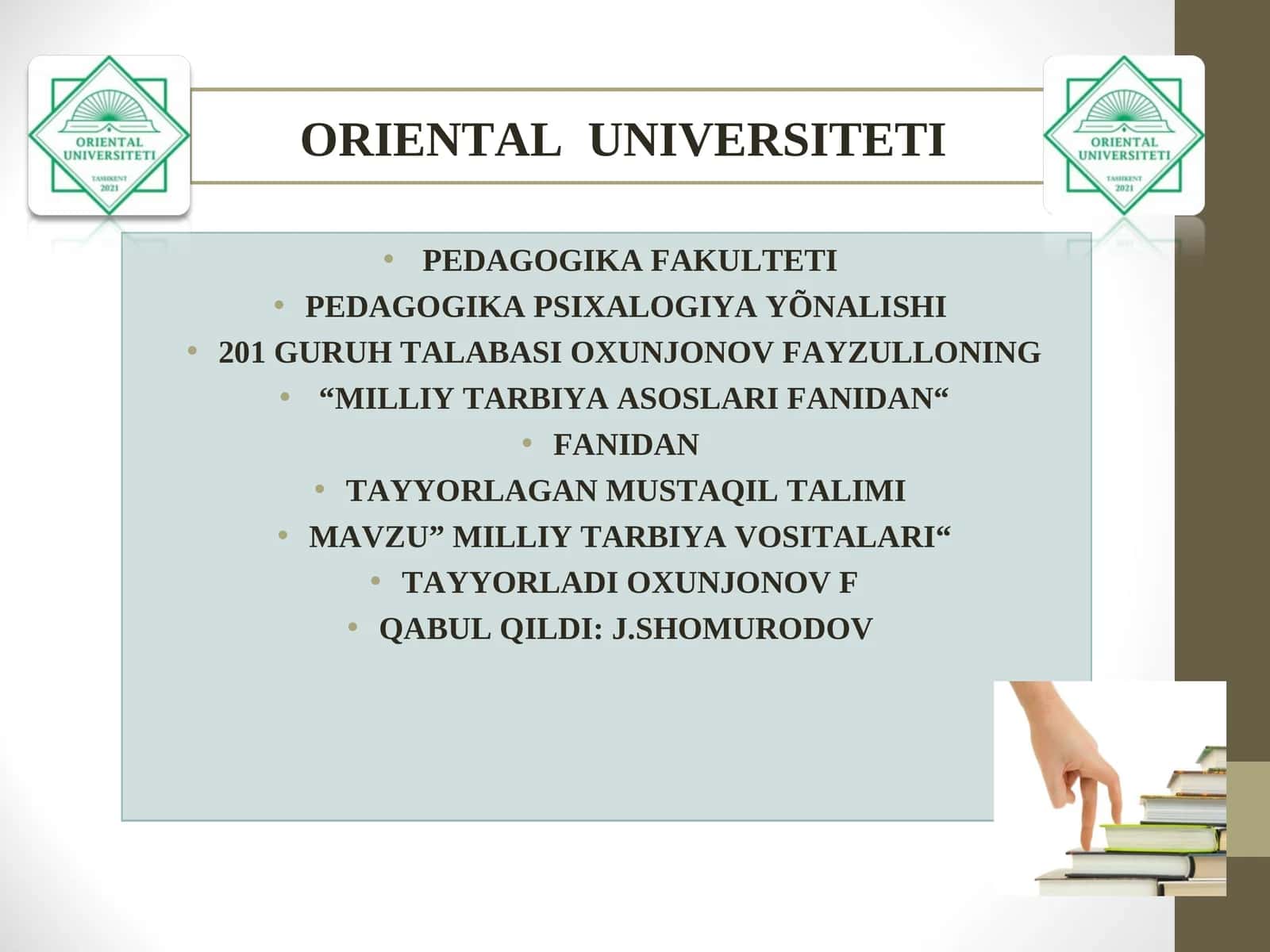 "MILLIY TARBIYA VOSITALARI" 1