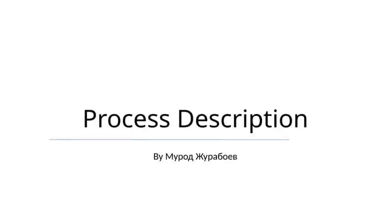 Process Description 1