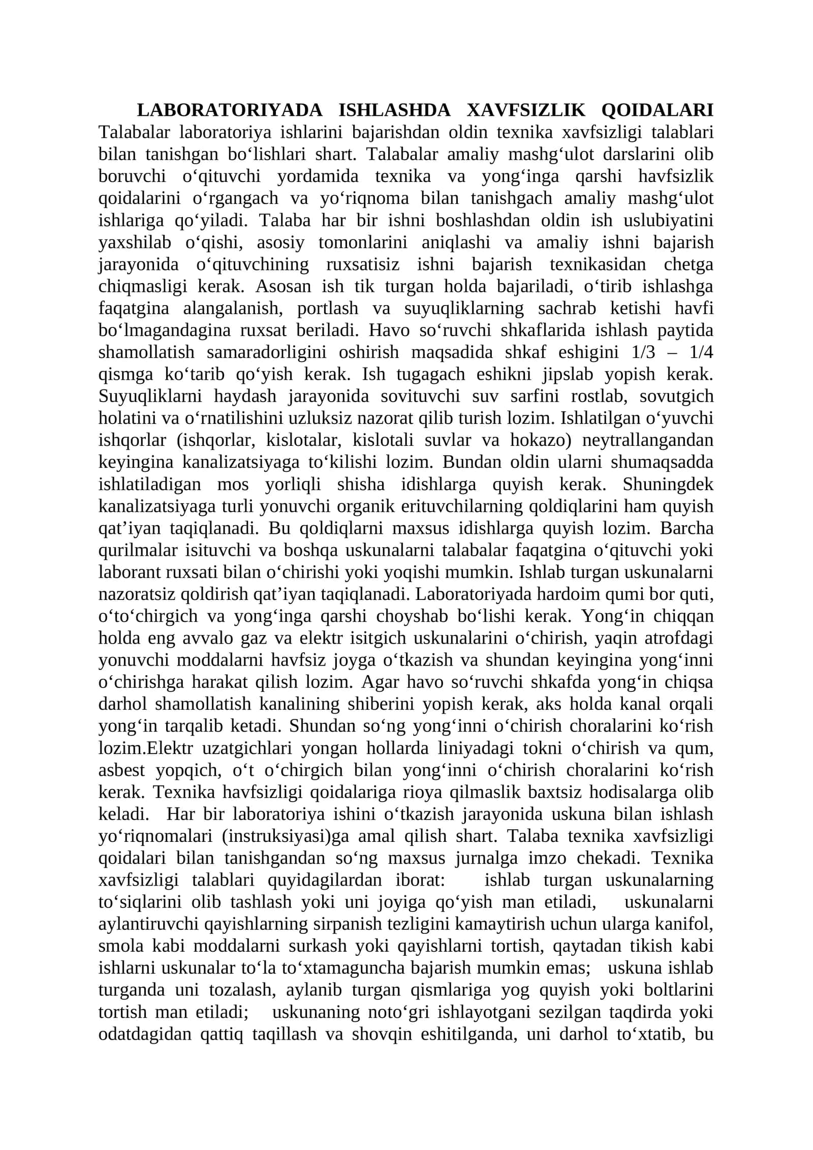 XAVFSIZLIK QOIDALARI 1