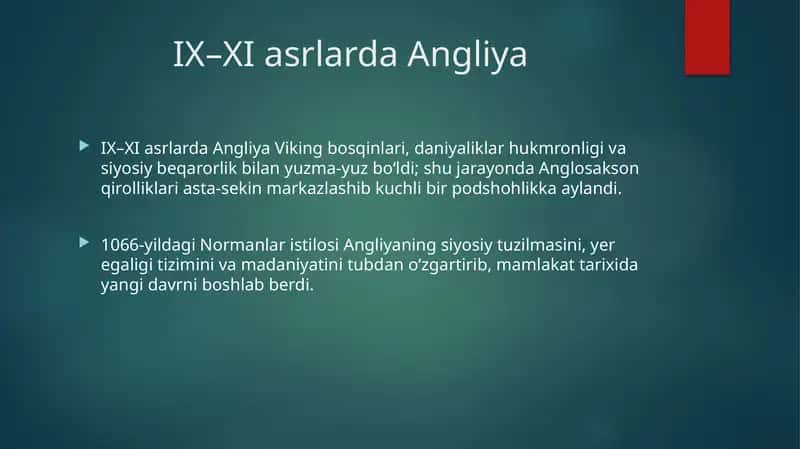 IX–XI asrlarda Angliya 1