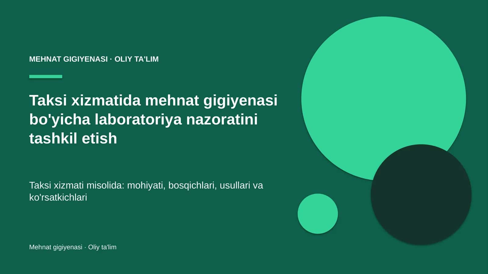 taksi xizmatida mehnat gigiyenasi bo'yicha laboratoriya nazoratini tashkil etish 8450 1