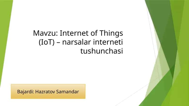 Internet of Things (IoT) – narsalar interneti tushunchasi 1
