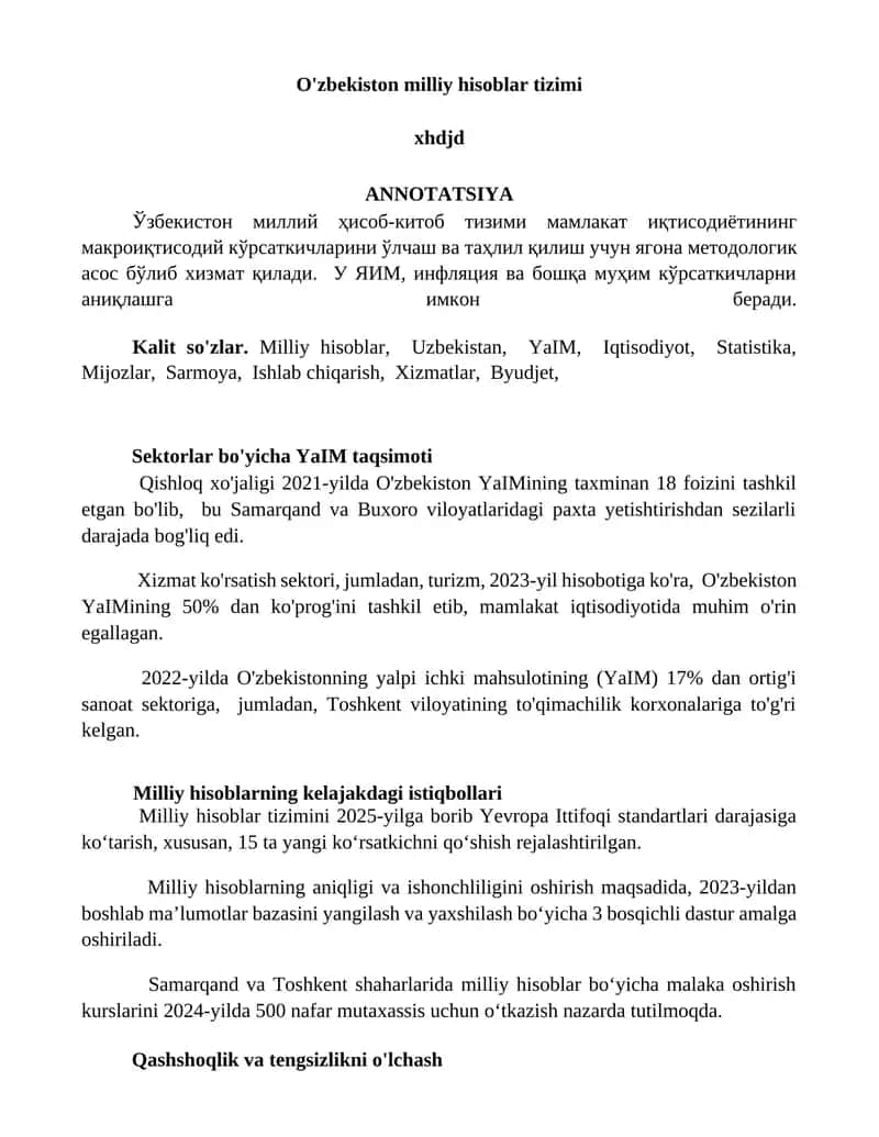 O'zbekiston milliy hisoblar tizimi 1