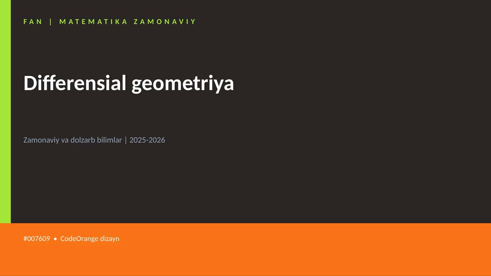 Differensial geometriya 1