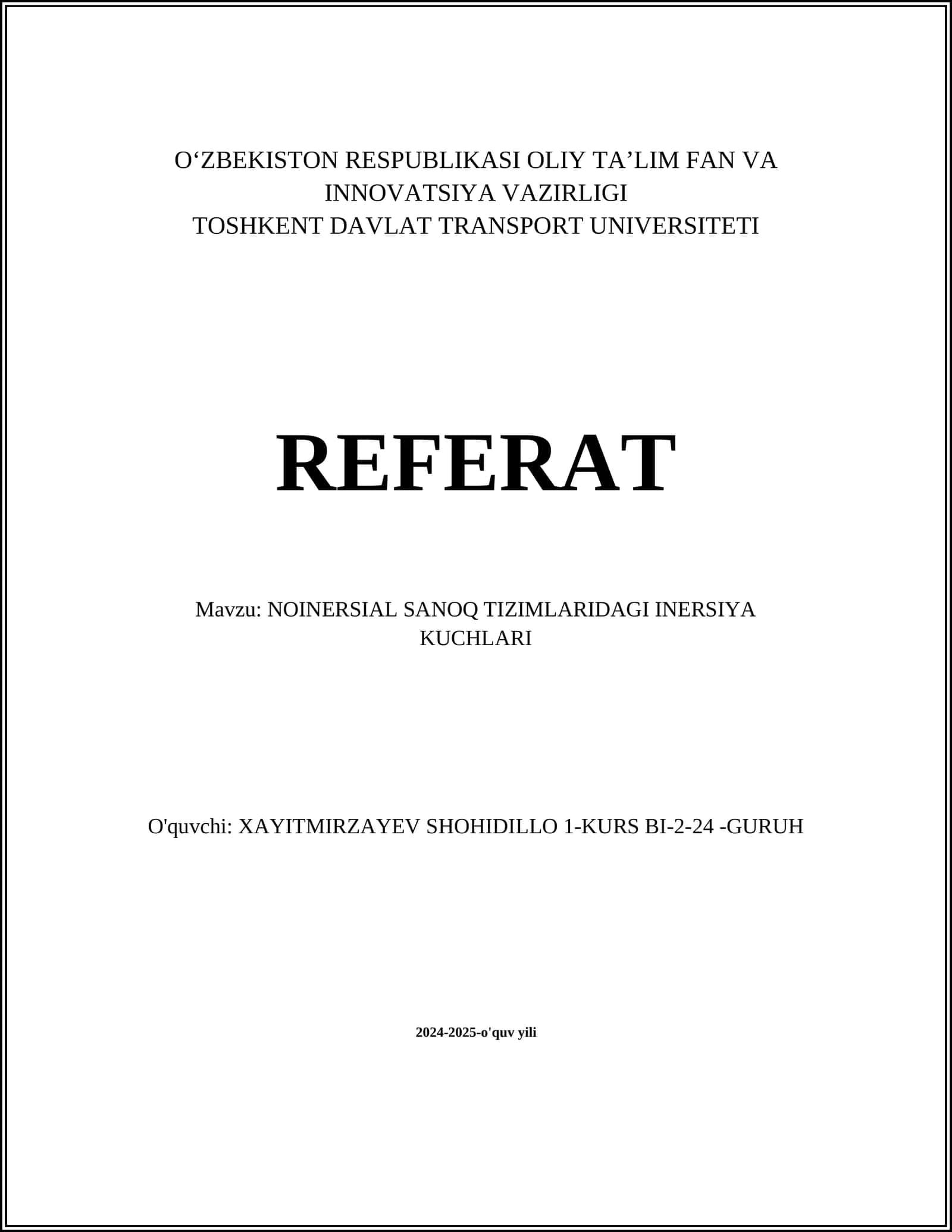 INERSIYA KUCHLARI 1