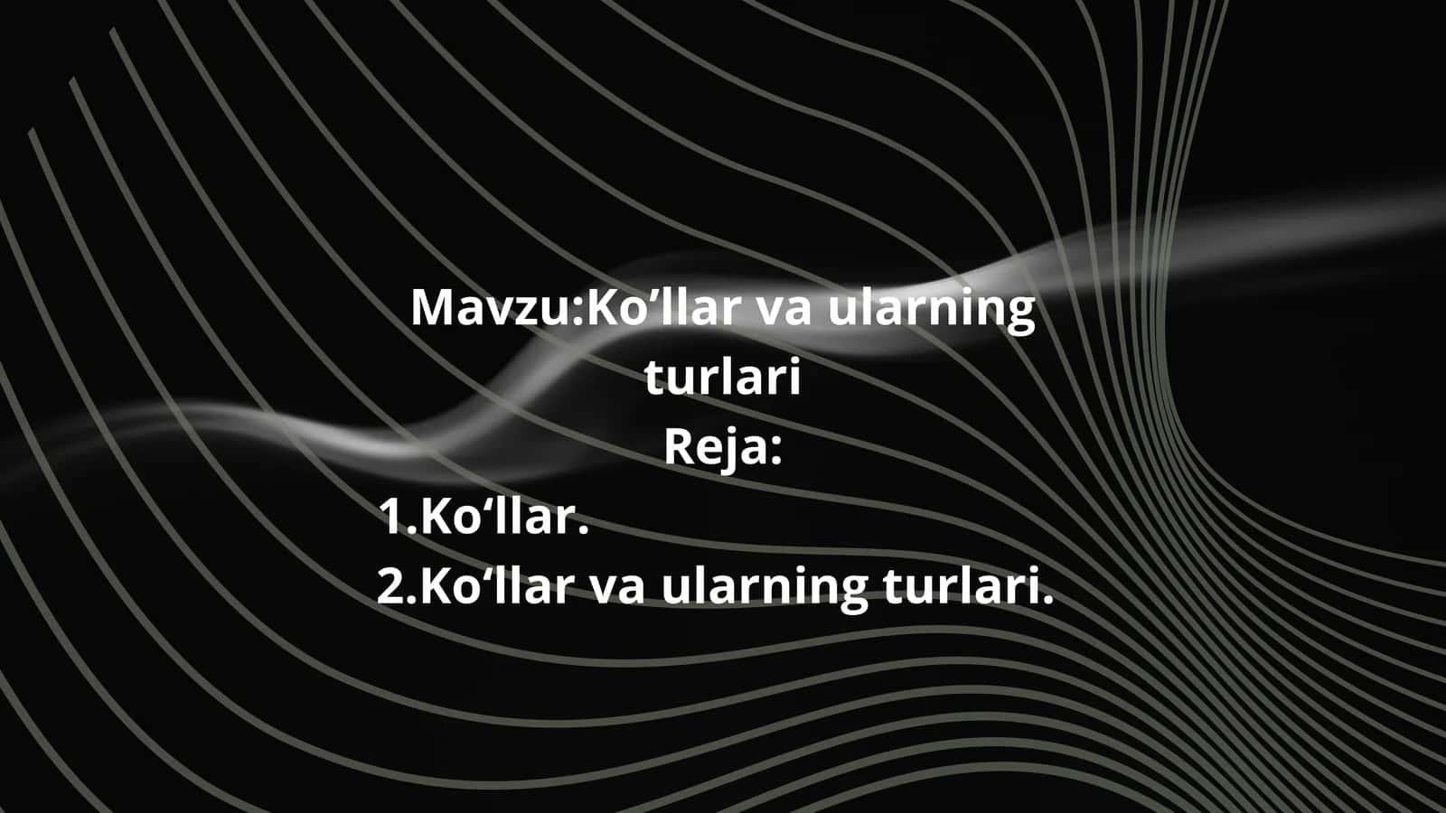 Koʻllar va ularning turlari 1