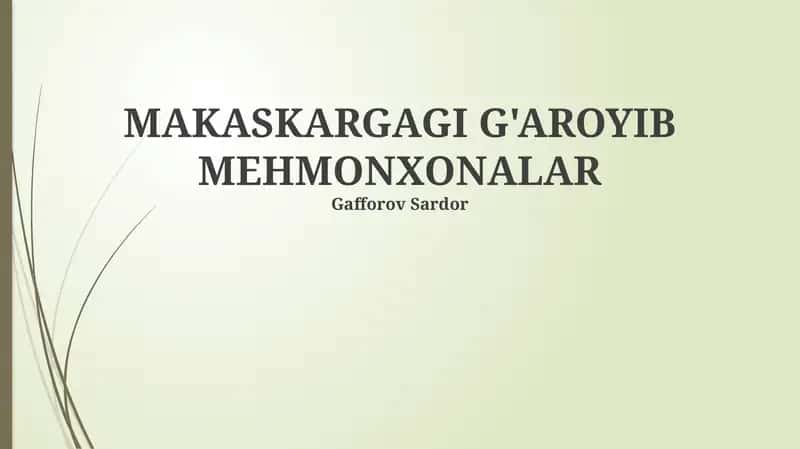 G'aroyib mehmonxonalar 1