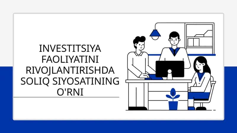 Investitsiya Faoliyatini Rivojlantirishda Soliq Siyosati 1