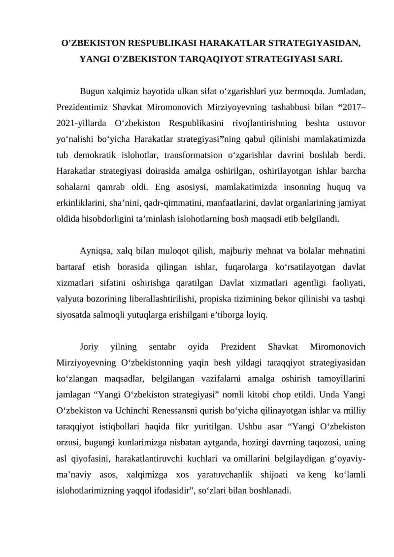 Yangi O‘zbekiston strategiyasi 1