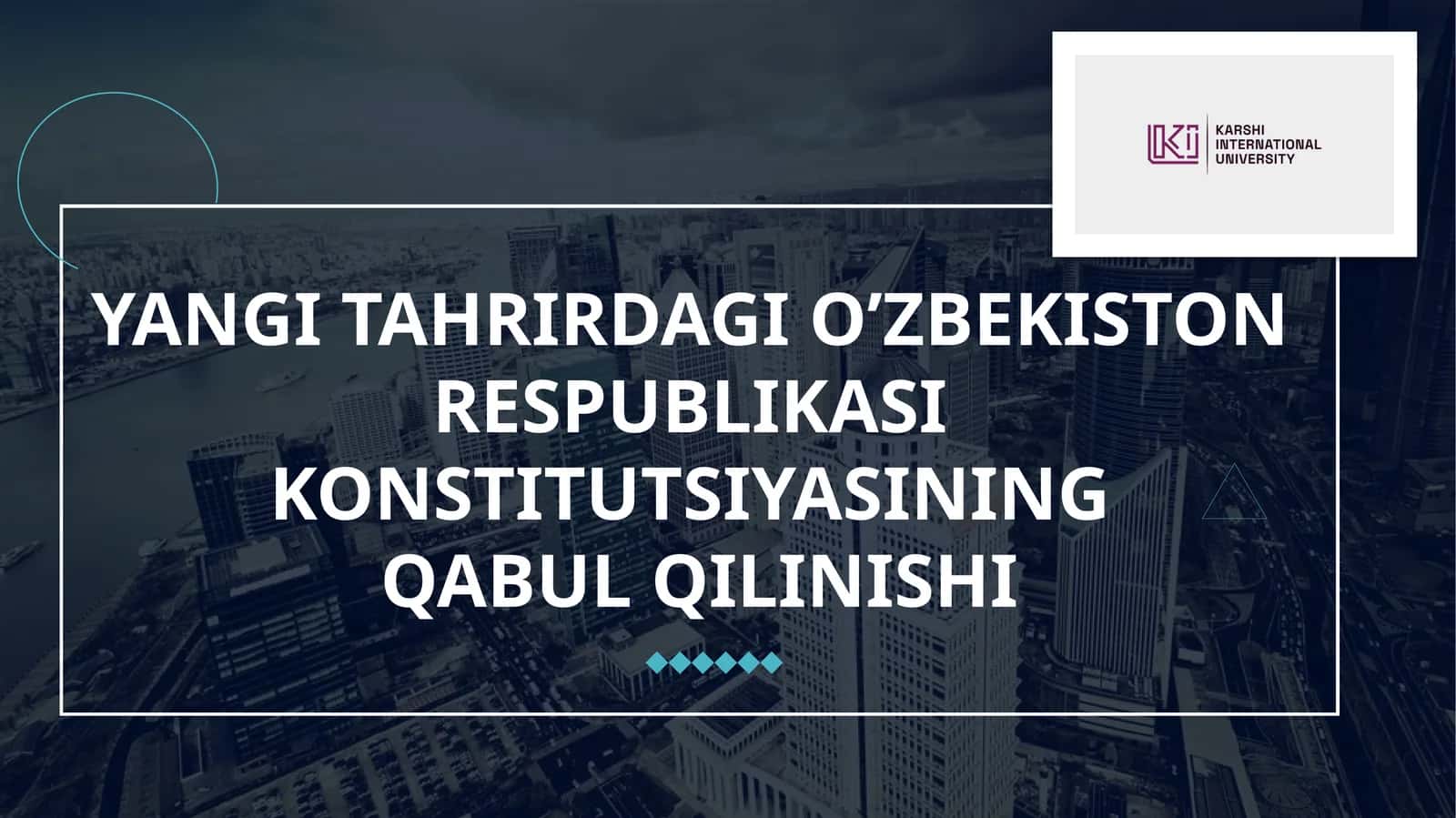 YANGI TAHRIRDAGI O’ZBEKISTON RESPUBLIKASI KONSTITUTSIYASINING QABUL QILINISHI 1