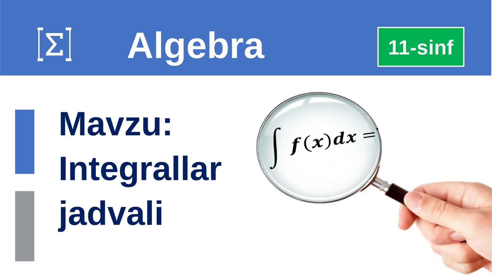 Integrallar jadvali 1