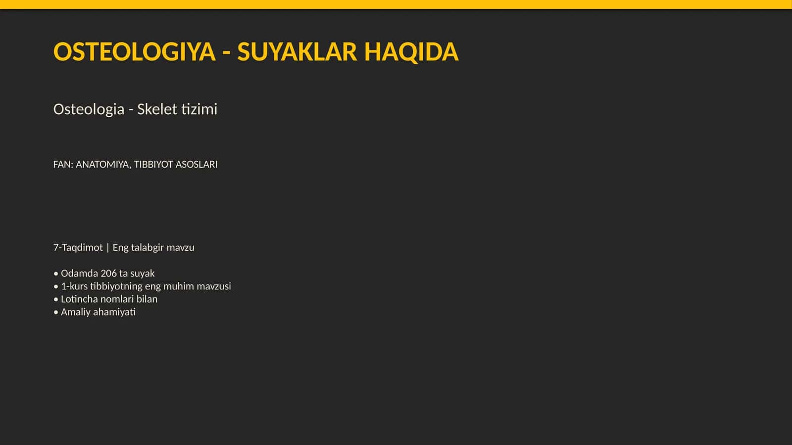Osteologiya suyaklar haqida | Taqdimot 1