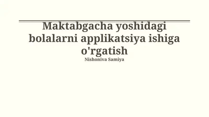 Applikatsiya ishi 1