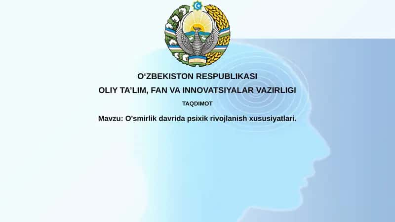 O'smirlik davri davo-psixologiyasi 1