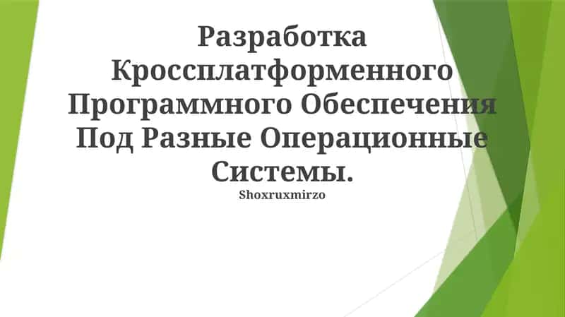 Разработка Кроссплатформенного Программного Обеспечения 1