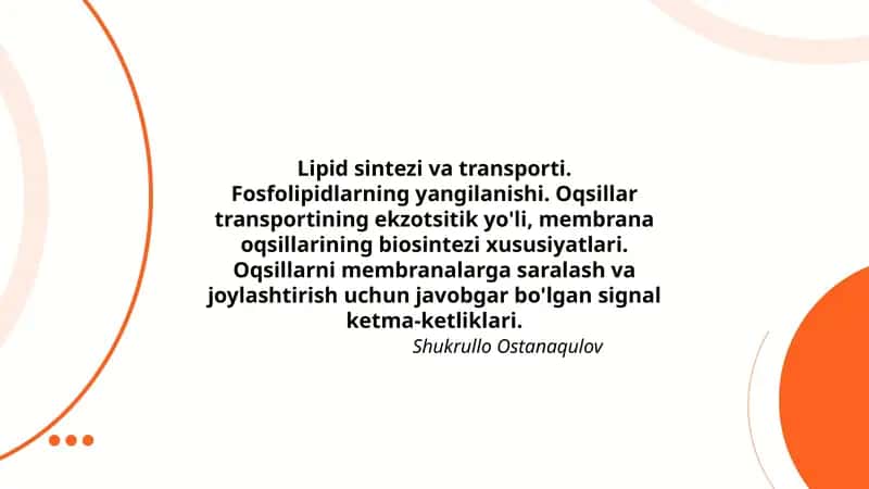 Lipid sintezi va transporti 1