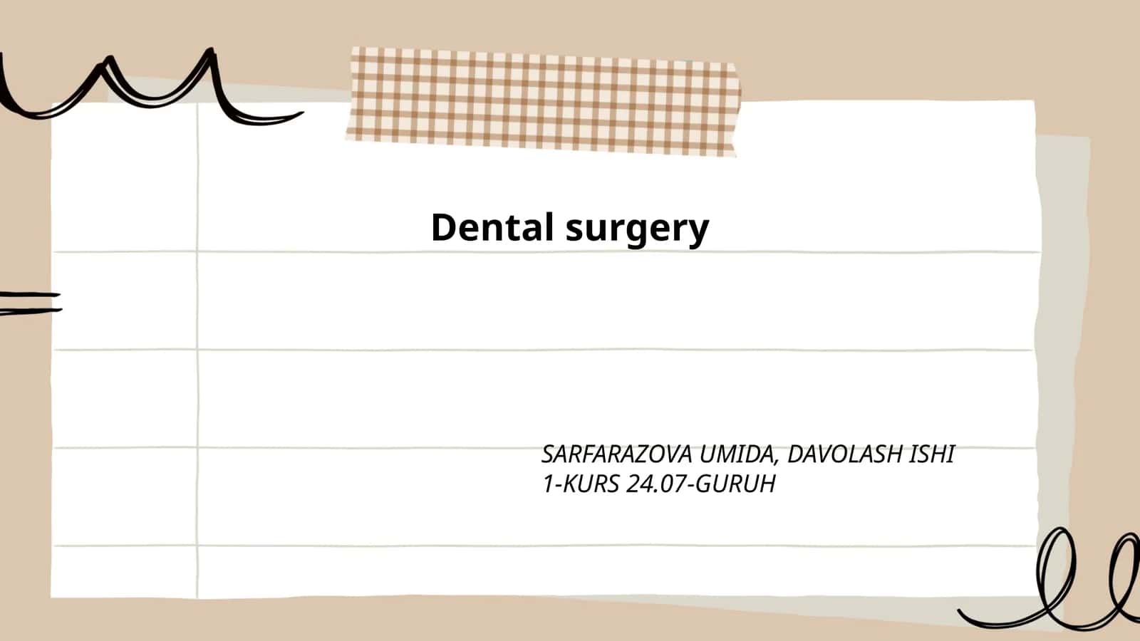 Dental surgery 1