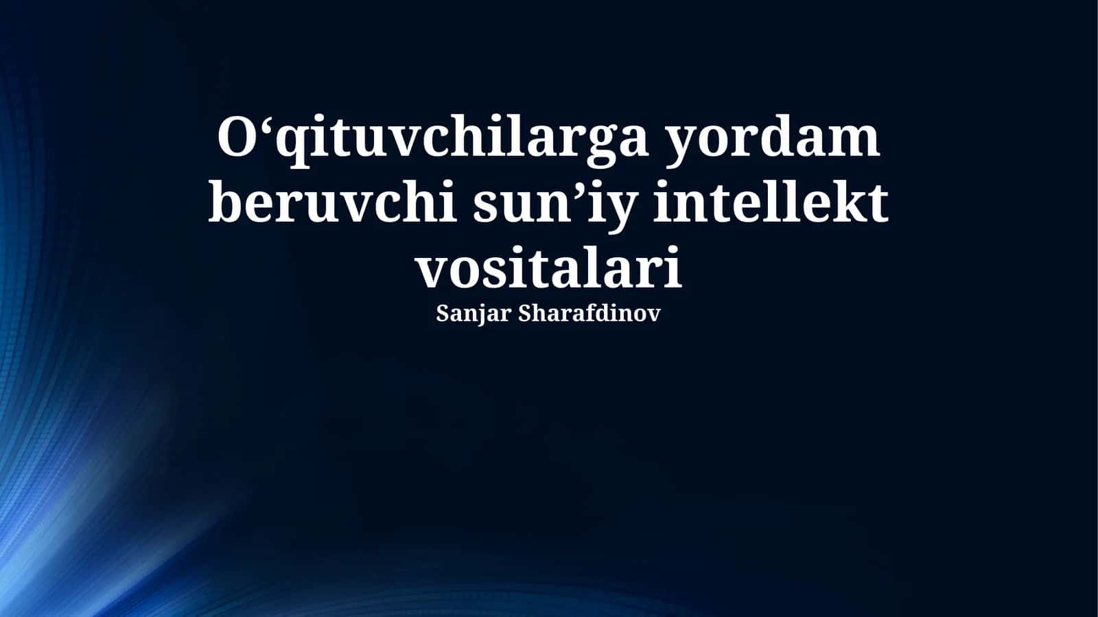Sun'iy intellekt vositalari uchun dastur 1